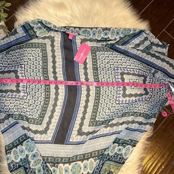 Woman Within blue printed kimono sz OSFA - Picture 5 of 5